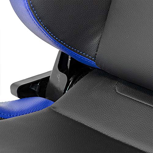 Sport seat 'RS6-II' - Matt-Black/Blue Synthetic leather - Dual-side reclinable back-rest - incl. slides