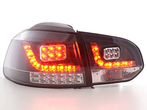 Pair of Rear Lights V Golf 6 2008 to 2012 Black LED-33424596