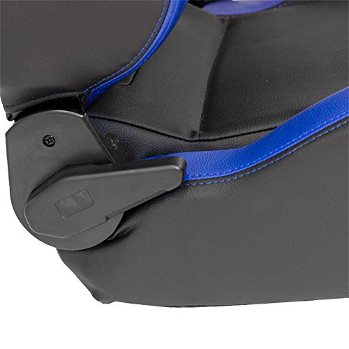 Sport seat 'RS6-II' - Matt-Black/Blue Synthetic leather - Dual-side reclinable back-rest - incl. slides