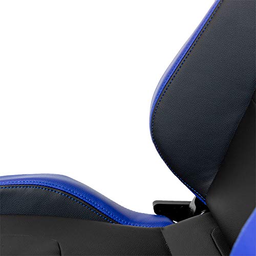 Sport seat 'RS6-II' - Matt-Black/Blue Synthetic leather - Dual-side reclinable back-rest - incl. slides