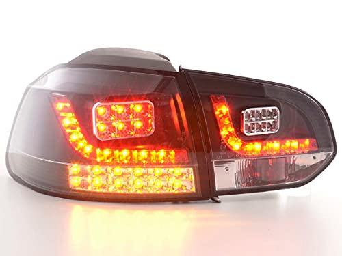 Pair of Rear Lights V Golf 6 2008 to 2012 Black LED-33424596