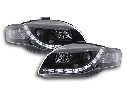 Pair of Daylight LED Headlights A. A4 8E 2004-2008 Black-33292434