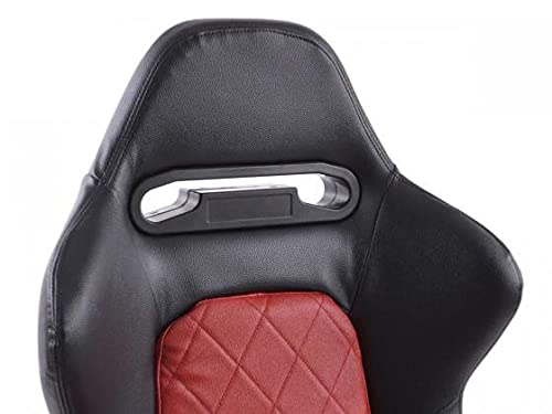 Detroit 27312915 Pair of Bucket Seat Reclining Imitation Leather Black and Red