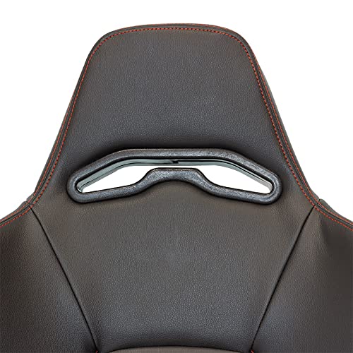 Sport seat 'Eco' - Black Synthetic leather + Red stitching - Left-side reclinable back-rest - incl. slides