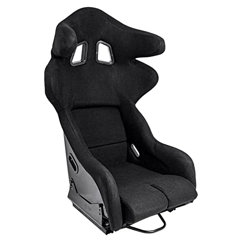 AUTO-STYLE Sport seat 'JJ' - Black - Non-reclinable fibreglass back-rest - incl. slides