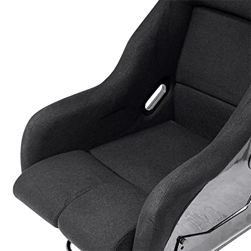 AUTO-STYLE Sport seat 'JJ' - Black - Non-reclinable fibreglass back-rest - incl. slides