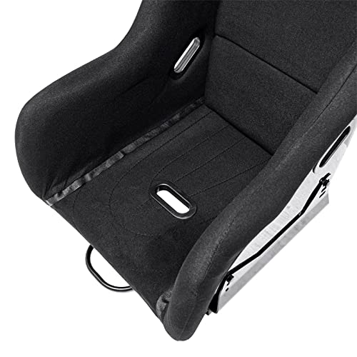 AUTO-STYLE Sport seat 'JJ' - Black - Non-reclinable fibreglass back-rest - incl. slides