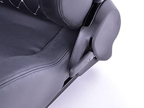 Stuttgart 27312955 Pair of Reclining Leather Bucket Seats Black / Silver