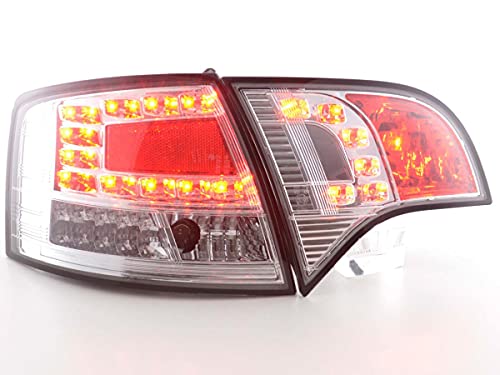 Pair of Rear Lights A. A4 8E Estate 2004 to 2008 Chrome LED-33709792