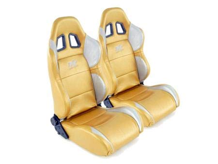 FK Pair Houston Edition Bucket Seats Imitation Leather Gold Silver