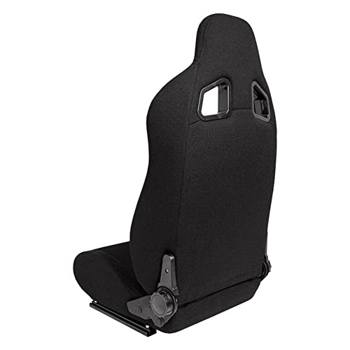 Sport seat 'MR' - Black Synthetic leather + Black Pine Fabric- Dual-side reclinable back-rest - incl. slides