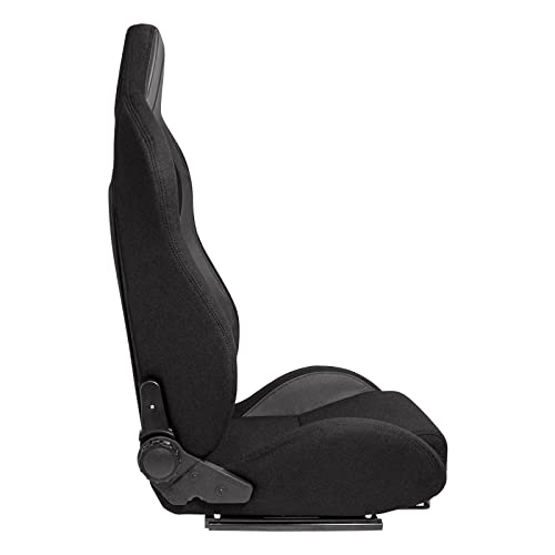 Sport seat 'MR' - Black Synthetic leather + Black Pine Fabric- Dual-side reclinable back-rest - incl. slides