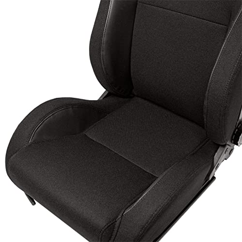 Sport seat 'MR' - Black Synthetic leather + Black Pine Fabric- Dual-side reclinable back-rest - incl. slides