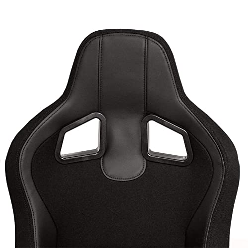 Sport seat 'MR' - Black Synthetic leather + Black Pine Fabric- Dual-side reclinable back-rest - incl. slides