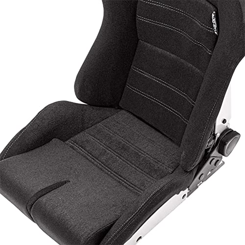 Sport seat 'BS5' - Black/Grey - Dual-side reclinable fibreglass back-rest - incl. slides