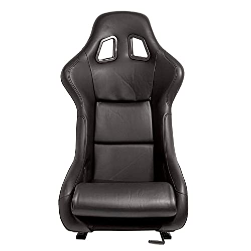 Sport seat 'MO' - Black Synthetic leather - Non-reclinable fibreglass back-rest - incl. slides