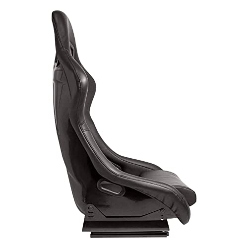 Sport seat 'MO' - Black Synthetic leather - Non-reclinable fibreglass back-rest - incl. slides