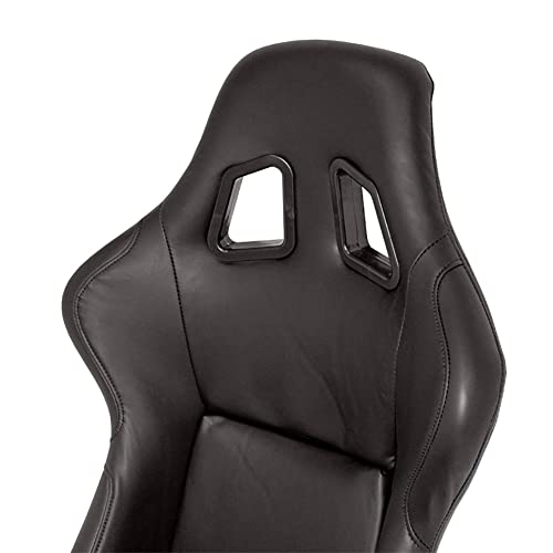 Sport seat 'MO' - Black Synthetic leather - Non-reclinable fibreglass back-rest - incl. slides