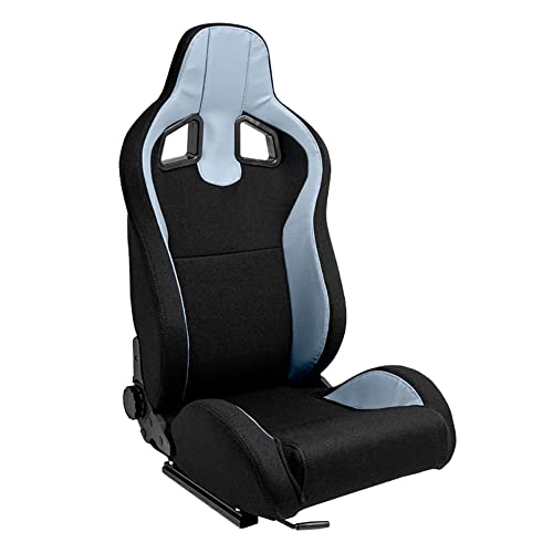 Sport seat 'MR' - Black Synthetic leather + Grey Pine Fabric- Dual-side reclinable back-rest - incl. slides