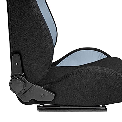 Sport seat 'MR' - Black Synthetic leather + Grey Pine Fabric- Dual-side reclinable back-rest - incl. slides