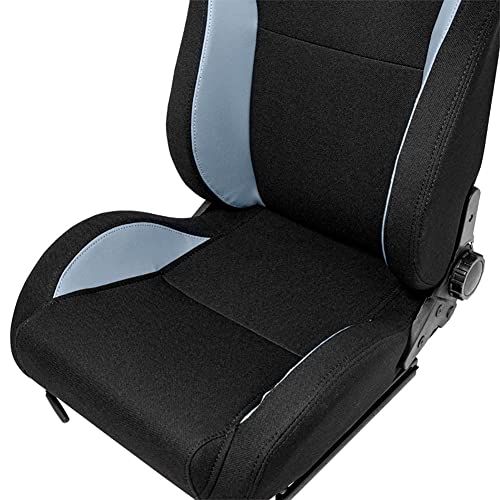 Sport seat 'MR' - Black Synthetic leather + Grey Pine Fabric- Dual-side reclinable back-rest - incl. slides