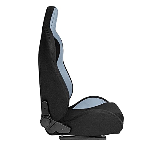 Sport seat 'MR' - Black Synthetic leather + Grey Pine Fabric- Dual-side reclinable back-rest - incl. slides