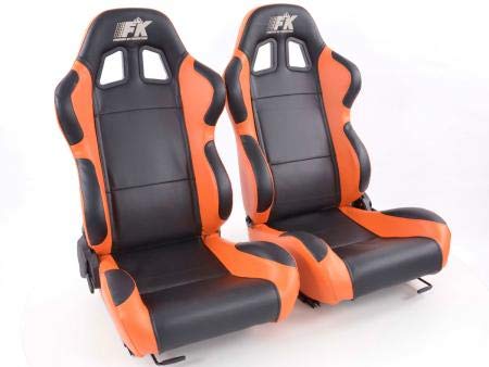 Sportseat Set Boston artificial leather black/orange