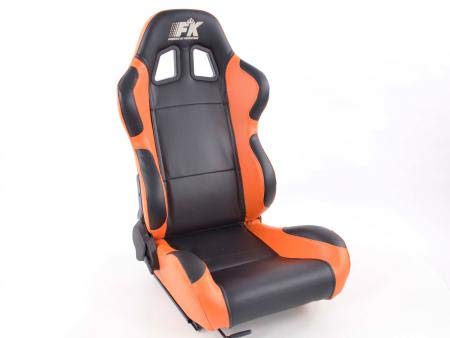 Sportseat Set Boston artificial leather black/orange