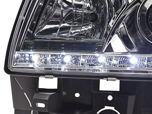 FK Set LED DRL Devil Eye Lightbar Headlights VW Transporter T4 96-03 Chrome RHD