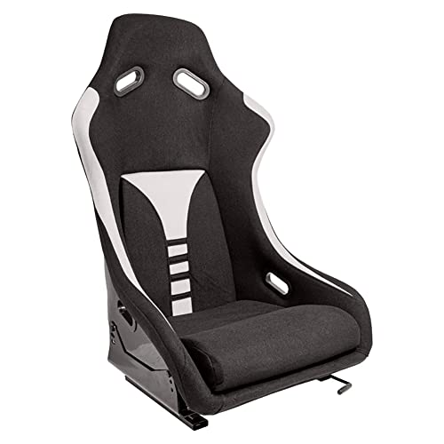 AUTO-STYLE Sport seat 'RT' - Black/Grey - Non-reclinable fibreglass back-rest - incl. slides