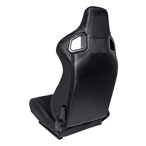 AUTO-STYLE Sport seat 'RK' - Black Synthetic leather + SIlver stitching - Dual-side reclinable back-rest - incl. slides