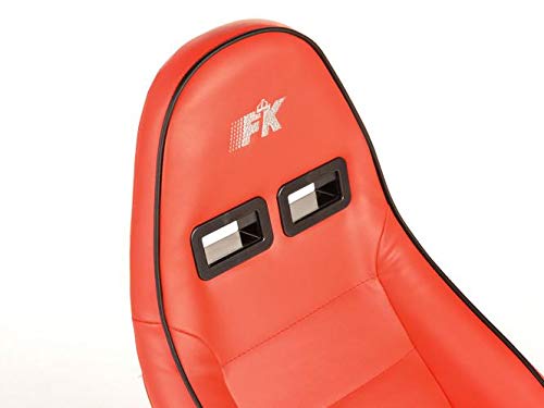 FK Sport Seat Half Shell Seat Set Dortmund Artificial Leather Red Piping White