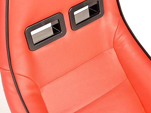 FK Sport Seat Half Shell Seat Set Dortmund Artificial Leather Red Piping White