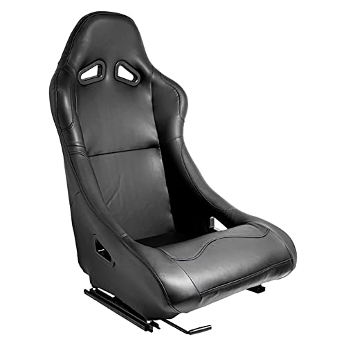 Sport seat 'BW' - Black Synthetic leather - Non-reclinable back-rest - incl. slides