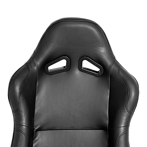 Sport seat 'BW' - Black Synthetic leather - Non-reclinable back-rest - incl. slides