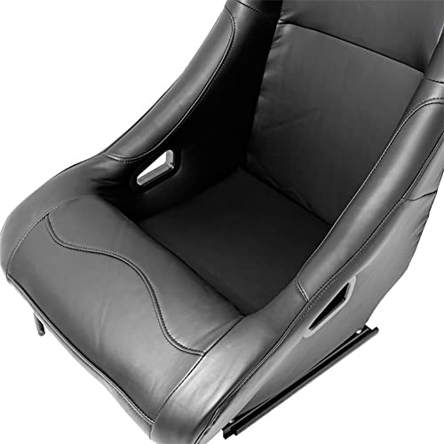 Sport seat 'BW' - Black Synthetic leather - Non-reclinable back-rest - incl. slides