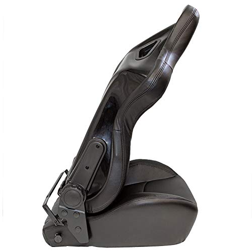 Sport seat 'BS2' - Black Synthetic leather - Dual-side reclinable fibreglass back-rest - incl. slides