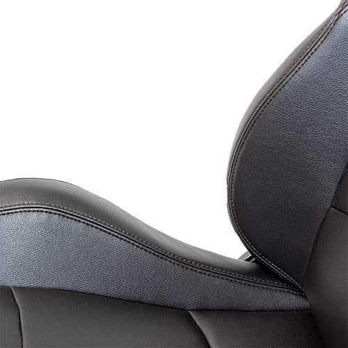 Sport seat 'BS2' - Black Synthetic leather - Dual-side reclinable fibreglass back-rest - incl. slides