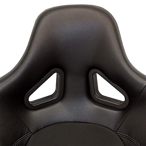 Sport seat 'BS2' - Black Synthetic leather - Dual-side reclinable fibreglass back-rest - incl. slides