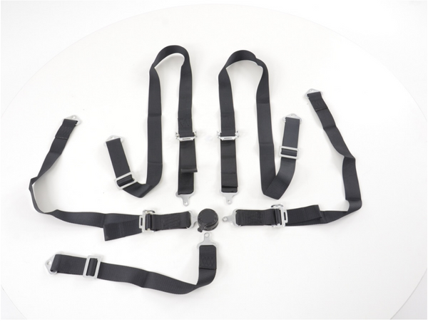 FK harness 5 point universal seat belt black track rally race bucket safety - LJ Automotive