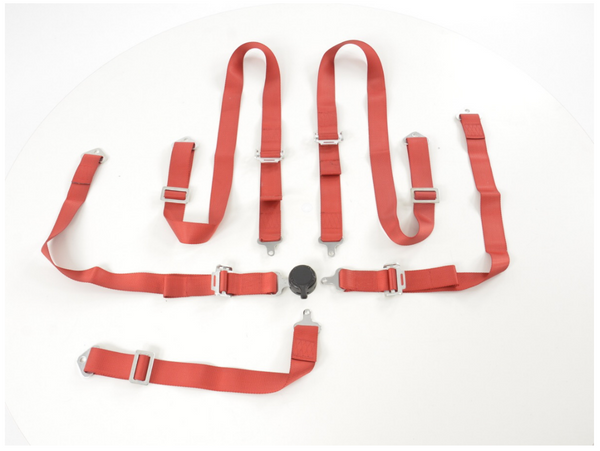 FK harness 5 point universal seat belt red track rally race bucket safety - LJ Automotive