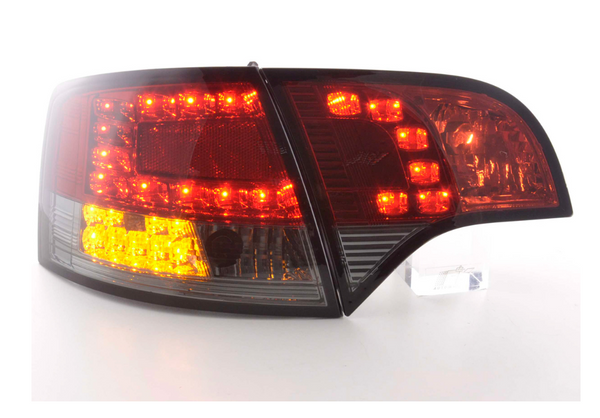 FK Set AUDI A4 B7 8E Avant 04-08 LED REAR Lights DRL Lightbar TAIL LIGHTS Black - LJ Automotive