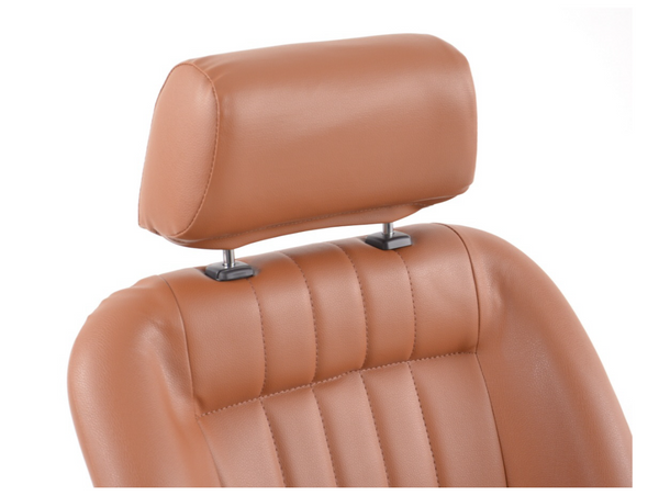 FK Pair Light Brown Piping Classic Car Retro Kit Sports Fixed Back Bucket Seats