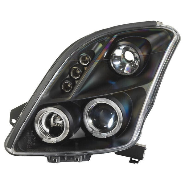 AS Pair LED DRL Lightbar Halo Headlights Suzuki Swift II 2 MK2 05-10 - Black LHD