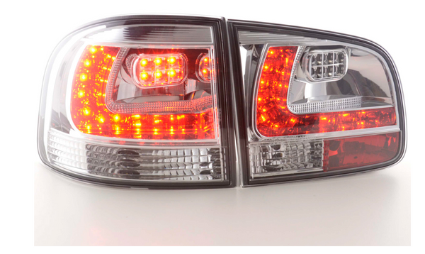 FK Pair LED Rear Lights Lightbar VW Touareg type 7L 03-09 chrome LHD - LJ Automotive