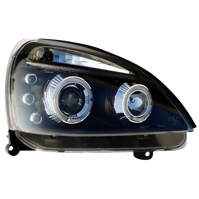 AS Pair LED DRL Halo Headlights Renault Clio II Facelift 2001-2005 - Black LHD