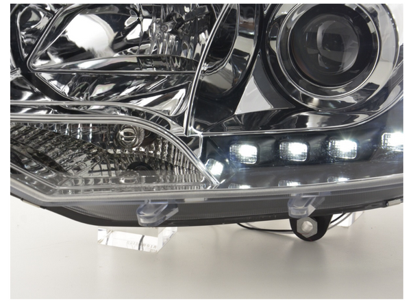 FK Pair LED DRL Projector headlights VW Van Camper Transporter T5 09+ Chrome - LJ Automotive
