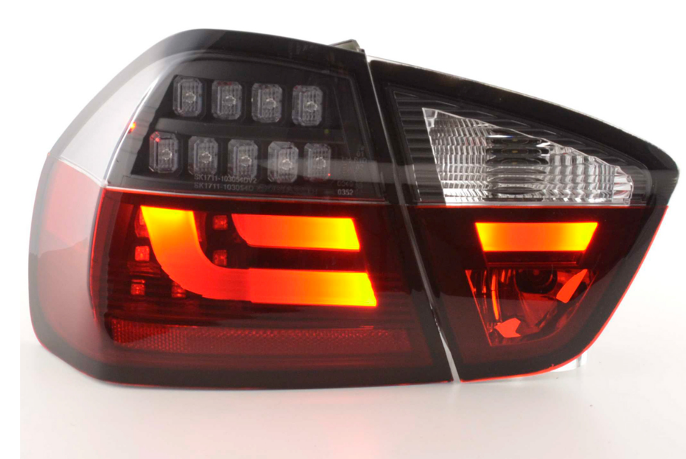 FK Pair SMOKED LED REAR LIGHTS LIGHTBAR BMW E90 E91 3 SERIES 05-08 330 335 M3 - LJ Automotive