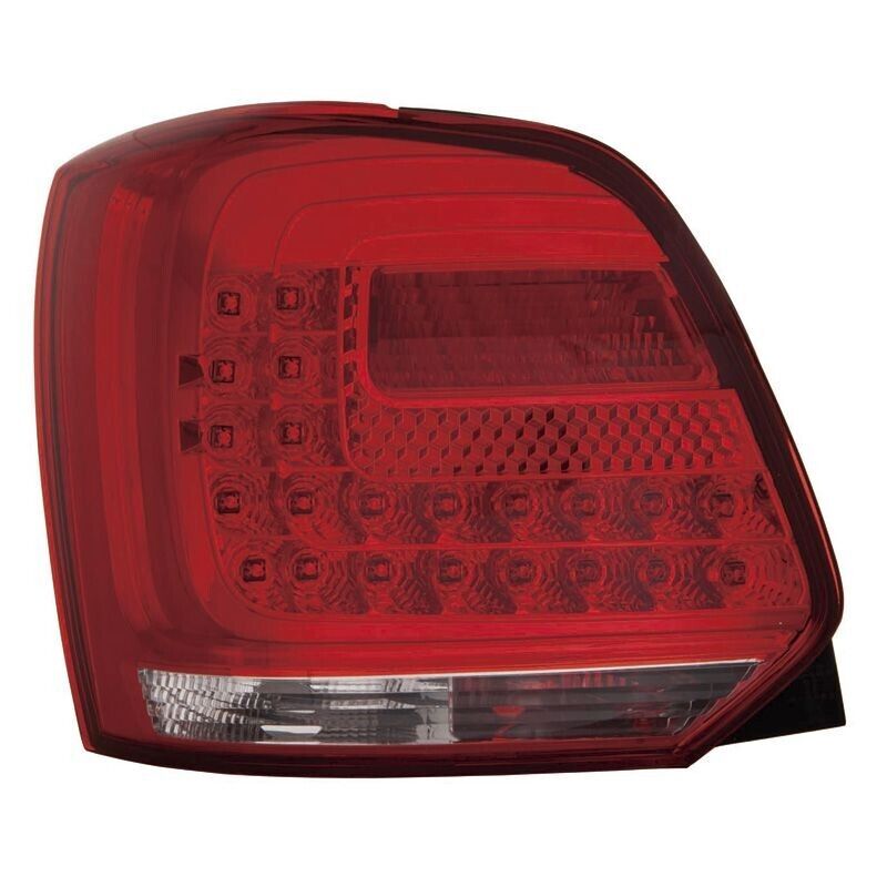 AS Set LED DRL Lightbar Rear Lights VW Polo 6R 2009-2014 - Red/Clear