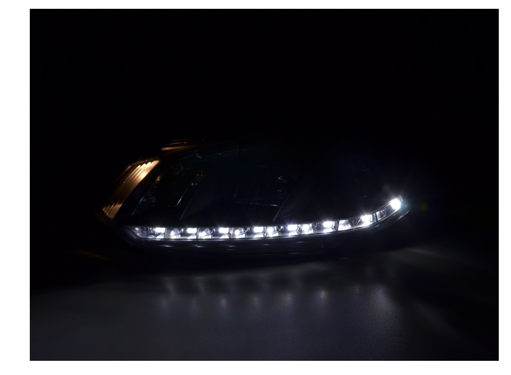 FK Set RHD VW Golf 6 MK6 LED Devil Eye Project Headlights DRL GTI R20 08- Black - LJ Automotive
